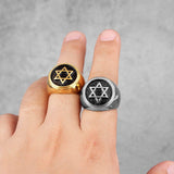 Judaism Hexagram Star of David Mens Rings - ringsuniverse