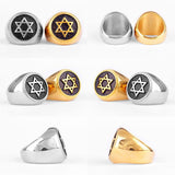 Judaism Hexagram Star of David Mens Rings - ringsuniverse