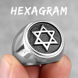 Judaism Hexagram Star of David Mens Rings - ringsuniverse