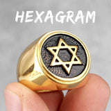Judaism Hexagram Star of David Mens Rings - ringsuniverse