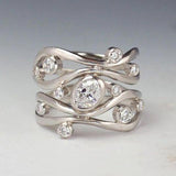 Hyperbole Irregular Geometric Shape Silver Color Shine CZ Ring - ringsuniverse