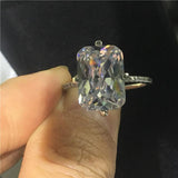 Handmade Silver Flower cut 6ct AAAAA Zircon Diamonds Ring - ringsuniverse