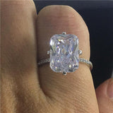 Handmade Silver Flower cut 6ct AAAAA Zircon Diamonds Ring - ringsuniverse