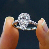 Water Drop Pear Shiny AAA Cubic Zircon Delicate Ring - Rings Universe