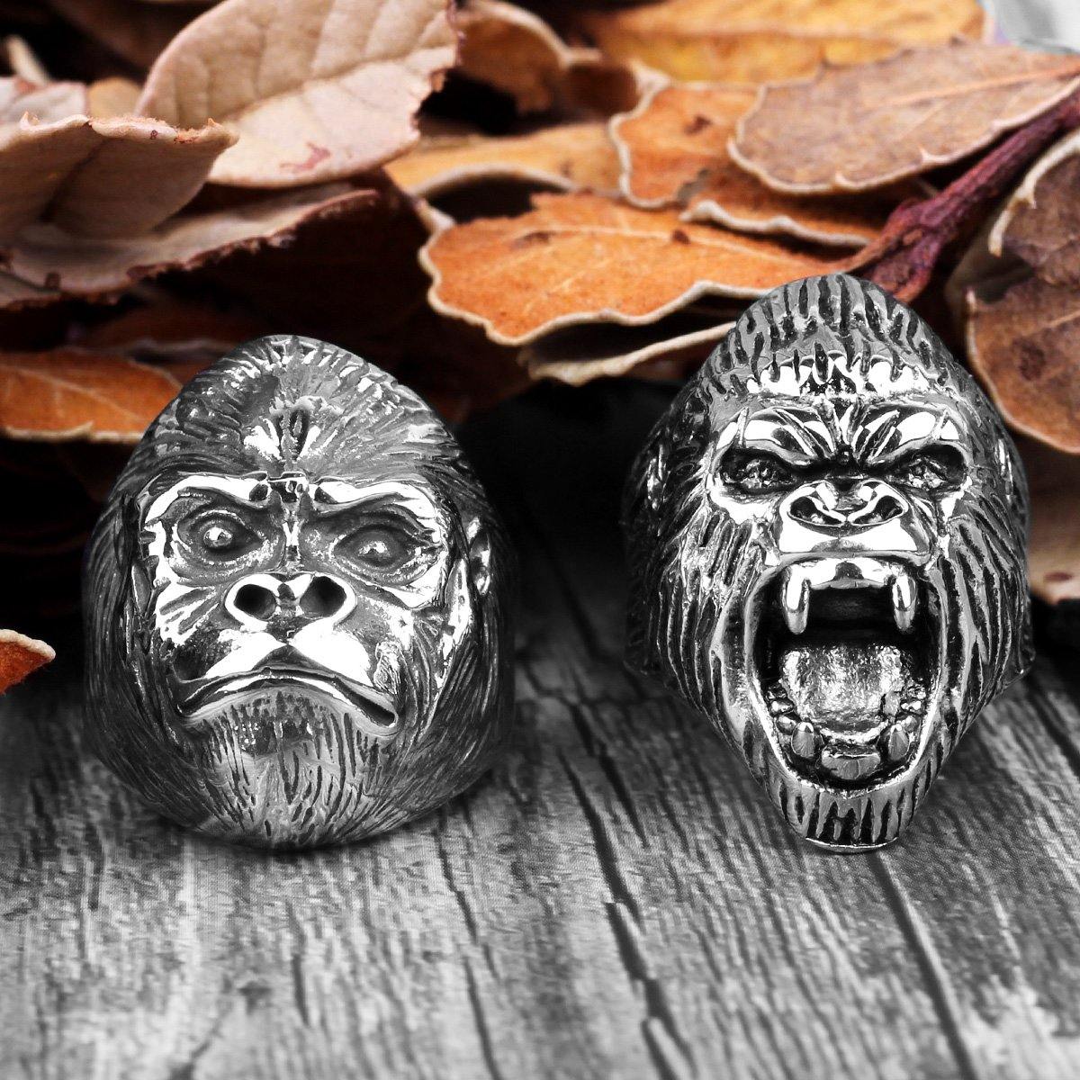 Gorilla ring (Gorilla Ring crazy pig designs silver ring)