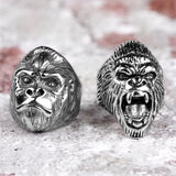 Stainless Steel Men Rings Gorilla Monkey Punk Hip Hop Cool Personality for Male Boyfriend Jewelry Creativity Gift Wholesale - ringsuniverse