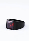 Fashion Inlaid Red/Blue/Black Stone Square Men's Ring - ringsuniverse