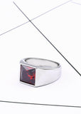 Fashion Inlaid Red/Blue/Black Stone Square Men's Ring - ringsuniverse