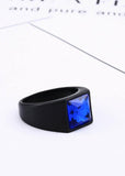 Fashion Inlaid Red/Blue/Black Stone Square Men's Ring - ringsuniverse