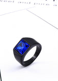 Fashion Inlaid Red/Blue/Black Stone Square Men's Ring - ringsuniverse