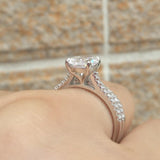Appealing 1.9Ct Oval Simulated Diamond Engagement Ring - ringsuniverse