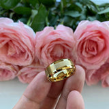 Men's Women's Polished Matt Finish Tungsten Carbide Wedding Rings - ringsuniverse