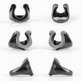 Horseshoe U-shaped Star Black Stainless Steel Mens Rings Punk Hip Hop for Male Boyfriend Biker Jewelry Creativity Gift Wholesale - ringsuniverse