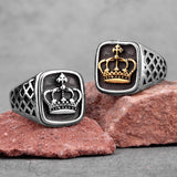Trendy Cool Crown Gold Silver Color Men Rings