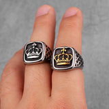 Trendy Cool Crown Gold Silver Color Men Rings - ringsuniverse