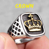 Trendy Cool Crown Gold Silver Color Men Rings - ringsuniverse