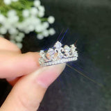 Super Moissanite Diamond Crown Wedding, Engagement Ring - Rings Universe