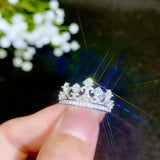 Super Moissanite Diamond Crown Wedding, Engagement Ring - Rings Universe