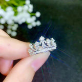 Super Moissanite Diamond Crown Wedding, Engagement Ring - Rings Universe