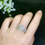 Super Moissanite Diamond Crown Wedding, Engagement Ring - Rings Universe