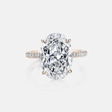 Luxury Rose Gold Color 5 Carat Oval Cut Simulated Diamond Ring - Rings Universe