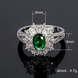 Trendy Oval shape Lab Created Emerald Gemstone Fine Ring - Rings Universe