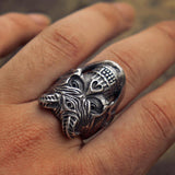 Three Eyed Demon Skull Ring - ringsuniverse
