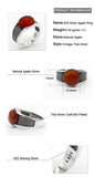 New Natural Red Semi-precious Agate Stone Ring For Men - Rings Universe