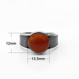 New Natural Red Semi-precious Agate Stone Ring For Men - Rings Universe