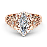 Classic Solitaire Marquise Shape AAA Cubic Zirconia Ring - Rings Universe