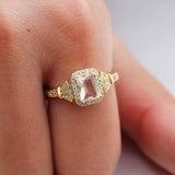 Luxury Romantic Golden Color Shiny AAA CZ Stone Ring - Rings Universe