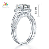 Glamorous Luxury Halo 2 Carat Z Diamond  Ring Set - Rings Universe