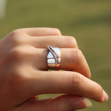 Designer Geometric Shape Metal Fashion Ring - ringsuniverse