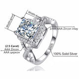 Luxury 2.5ct Silver AAA+ Quality Cz Diamond Ring - ringsuniverse