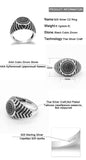 Best Selling Black Cubic Zircon Signet Vintage Silver Ring - Rings Universe