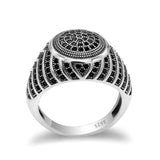 Best Selling Black Cubic Zircon Signet Vintage Silver Ring