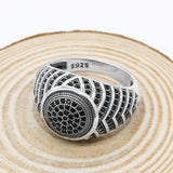 Best Selling Black Cubic Zircon Signet Vintage Silver Ring - Rings Universe