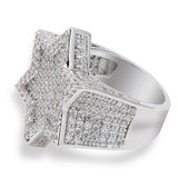 New Iced Out Hexagon Star Micro Paved Cubic Zircon Rings - ringsuniverse