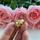 Men's Women's Polished Matt Finish Tungsten Carbide Wedding Rings - ringsuniverse