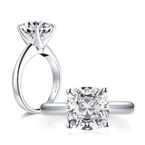 3.0ct Cushion Cut Simulated Diamond Solitaire Engagement Ring - ringsuniverse
