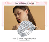 Impressive 2.7Ct White CZ Diamonds Blue Crystal Ring Set - Rings Universe
