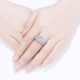 Impressive 2.7Ct White CZ Diamonds Blue Crystal Ring Set - Rings Universe