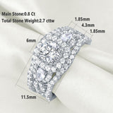 Impressive 2.7Ct White CZ Diamonds Blue Crystal Ring Set - Rings Universe