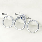 Impressive 2.7Ct White CZ Diamonds Blue Crystal Ring Set - Rings Universe