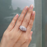 Impressive 2.7Ct White CZ Diamonds Blue Crystal Ring Set - Rings Universe