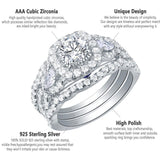 Impressive 2.7Ct White CZ Diamonds Blue Crystal Ring Set - Rings Universe