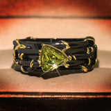 Vintage Gothic Black Tree Branch Ring with Zircon Crystals - Rings Universe