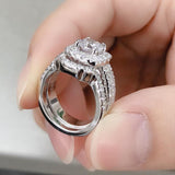 Magnificent 1 Carat Sona Diamond Round Cut Ring Sets - Rings Universe