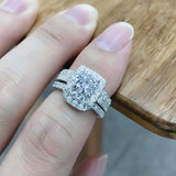 Magnificent 1 Carat Sona Diamond Round Cut Ring Sets - Rings Universe