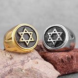 Judaism Hexagram Star of David Mens Rings - ringsuniverse